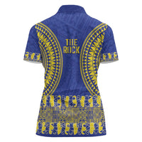 Fakaalofa Lahi Atu Niue Women Polo Shirt Siapo Pattern With Puakenikeni