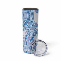 Niue Language Week Skinny Tumbler The Rock Coconut Crab - Siapo Blue Pastel
