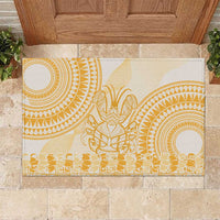 Niue Language Week Rubber Doormat The Rock Coconut Crab - Siapo Gold Pastel