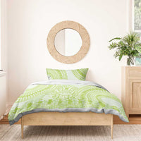 Lime Green Niue Language Week Bedding Set The Rock Coconut Crab - Siapo Pattern