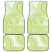 Lime Green Niue Language Week Car Mats The Rock Coconut Crab - Siapo Pattern