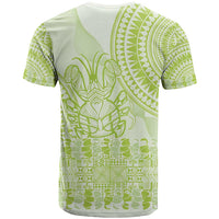 Lime Green Niue Language Week T Shirt The Rock Coconut Crab - Siapo Pattern