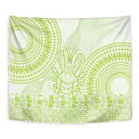 Lime Green Niue Language Week Tapestry The Rock Coconut Crab - Siapo Pattern LT14 - Polynesian Pride