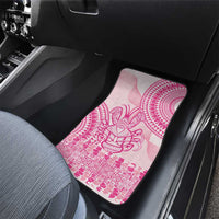Pink Niue Language Week Car Mats The Rock Coconut Crab - Siapo Pattern