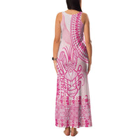 Pink Niue Language Week Family Matching Tank Maxi Dress and Hawaiian Shirt The Rock Coconut Crab - Siapo Pattern