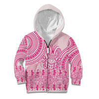 Pink Niue Language Week Kid Hoodie The Rock Coconut Crab - Siapo Pattern