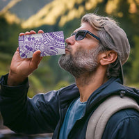 Purple Niue Language Week 4 in 1 Can Cooler Tumbler The Rock Coconut Crab - Siapo Pattern