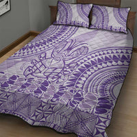 Purple Niue Language Week Quilt Bed Set The Rock Coconut Crab - Siapo Pattern