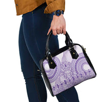 Purple Niue Language Week Shoulder Handbag The Rock Coconut Crab - Siapo Pattern
