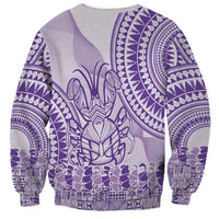 Purple Niue Language Week Sweatshirt The Rock Coconut Crab - Siapo Pattern