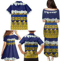 Tokelau Language Week Family Matching Puletasi and Hawaiian Shirt Tokelauan Tuluma With Gardenia Thunbergia