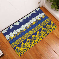 Tokelau Language Week Rubber Doormat Tokelauan Tuluma With Gardenia Thunbergia