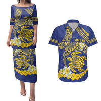 Te Vaiaho o te Gagana Tokelau Couples Matching Puletasi and Hawaiian Shirt Polynesian Turtle - Malo Ni!