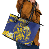 Te Vaiaho o te Gagana Tokelau Leather Tote Bag Polynesian Turtle - Malo Ni!