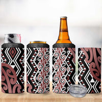 New Zealand 4 in 1 Can Cooler Tumbler Aotearoa Kowhaiwhai Mix Taniko Art - Brown