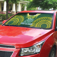 Avaiki Cook Islands Rugby Auto Sun Shade Kuki Airani Tatau Green - Polynesian Pride