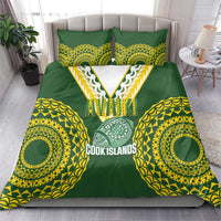 Avaiki Cook Islands Rugby Bedding Set Kuki Airani Tatau Green - Polynesian Pride