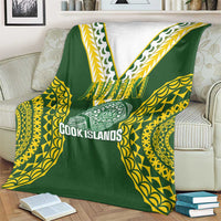 Avaiki Cook Islands Rugby Blanket Kuki Airani Tatau Green - Polynesian Pride