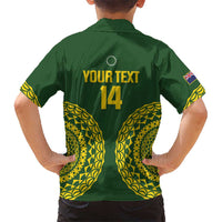 Custom Avaiki Cook Islands Rugby Family Matching Puletasi and Hawaiian Shirt Kuki Airani Tatau Green - Polynesian Pride
