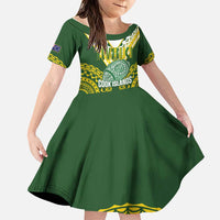 Custom Avaiki Cook Islands Rugby Family Matching Puletasi and Hawaiian Shirt Kuki Airani Tatau Green - Polynesian Pride