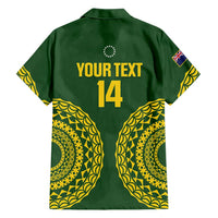 Custom Avaiki Cook Islands Rugby Family Matching Puletasi and Hawaiian Shirt Kuki Airani Tatau Green - Polynesian Pride
