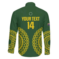 Custom Avaiki Cook Islands Rugby Family Matching Puletasi and Hawaiian Shirt Kuki Airani Tatau Green - Polynesian Pride