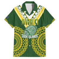 Custom Avaiki Cook Islands Rugby Family Matching Summer Maxi Dress and Hawaiian Shirt Kuki Airani Tatau Green - Polynesian Pride