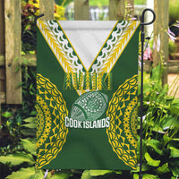 Avaiki Cook Islands Rugby Garden Flag Kuki Airani Tatau Green - Polynesian Pride