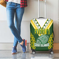 Avaiki Cook Islands Rugby Luggage Cover Kuki Airani Tatau Green - Polynesian Pride