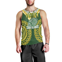 Custom Avaiki Cook Islands Rugby Men Tank Top Kuki Airani Tatau Green - Polynesian Pride
