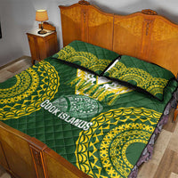 Avaiki Cook Islands Rugby Quilt Bed Set Kuki Airani Tatau Green - Polynesian Pride