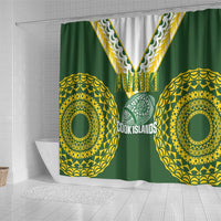 Avaiki Cook Islands Rugby Shower Curtain Kuki Airani Tatau Green - Polynesian Pride