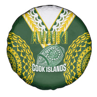 Avaiki Cook Islands Rugby Spare Tire Cover Kuki Airani Tatau Green - Polynesian Pride