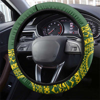 Avaiki Cook Islands Rugby Steering Wheel Cover Kuki Airani Tatau Green - Polynesian Pride