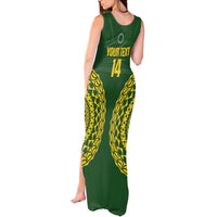 Custom Avaiki Cook Islands Rugby Tank Maxi Dress Kuki Airani Tatau Green - Polynesian Pride