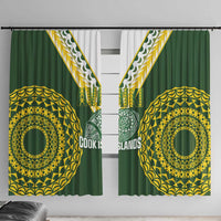 Avaiki Cook Islands Rugby Window Curtain Kuki Airani Tatau Green - Polynesian Pride