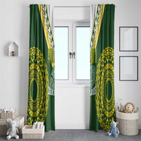 Avaiki Cook Islands Rugby Window Curtain Kuki Airani Tatau Green - Polynesian Pride