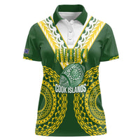 Custom Avaiki Cook Islands Rugby Women Polo Shirt Kuki Airani Tatau Green - Polynesian Pride