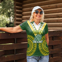 Custom Avaiki Cook Islands Rugby Women Polo Shirt Kuki Airani Tatau Green - Polynesian Pride