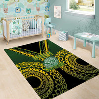 Avaiki Cook Islands Rugby Area Rug Kuki Airani Tatau Black LT14 - Polynesian Pride