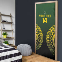 Custom Avaiki Cook Islands Rugby Door Cover Kuki Airani Tatau Black - Polynesian Pride