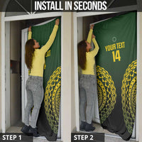 Custom Avaiki Cook Islands Rugby Door Cover Kuki Airani Tatau Black - Polynesian Pride