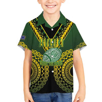Custom Avaiki Cook Islands Rugby Family Matching Mermaid Dress and Hawaiian Shirt Kuki Airani Tatau Black - Polynesian Pride