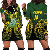 Custom Avaiki Cook Islands Rugby Hoodie Dress Kuki Airani Tatau Black - Polynesian Pride
