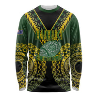 Custom Avaiki Cook Islands Rugby Long Sleeve Shirt Kuki Airani Tatau Black LT14 Unisex Black - Polynesian Pride