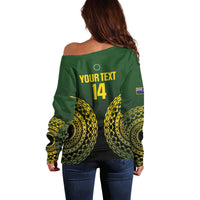 Custom Avaiki Cook Islands Rugby Off Shoulder Sweater Kuki Airani Tatau Black - Polynesian Pride