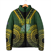 Custom Avaiki Cook Islands Rugby Padded Jacket Kuki Airani Tatau Black - Polynesian Pride