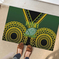 Avaiki Cook Islands Rugby Rubber Doormat Kuki Airani Tatau Black LT14 - Polynesian Pride