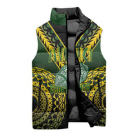 Custom Avaiki Cook Islands Rugby Sleeveless Puffer Jacket Kuki Airani Tatau Black - Polynesian Pride