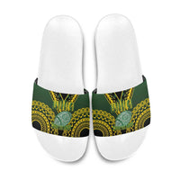 Avaiki Cook Islands Rugby Slide Sandals Kuki Airani Tatau Black - Polynesian Pride